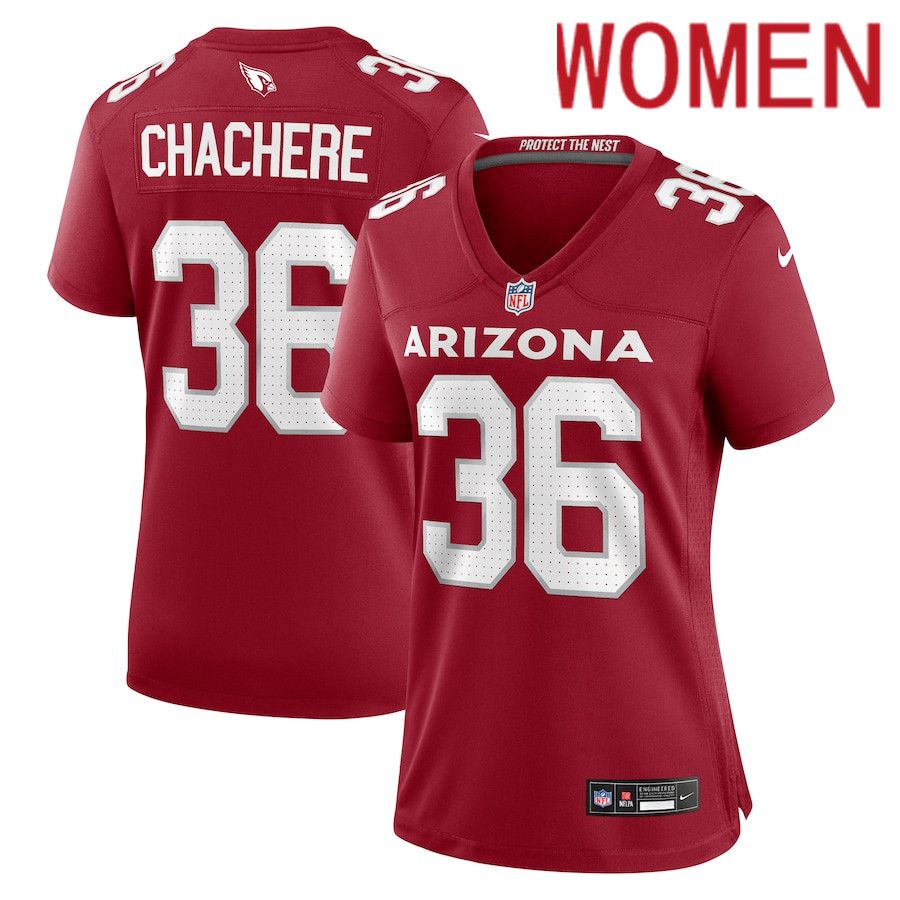 Women Arizona Cardinals #36 Andre Chachere Nike Cardinal Team Game NFL Jersey->women nfl jersey->Women Jersey